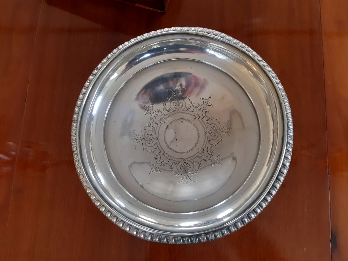 19th century silver fruit bowl